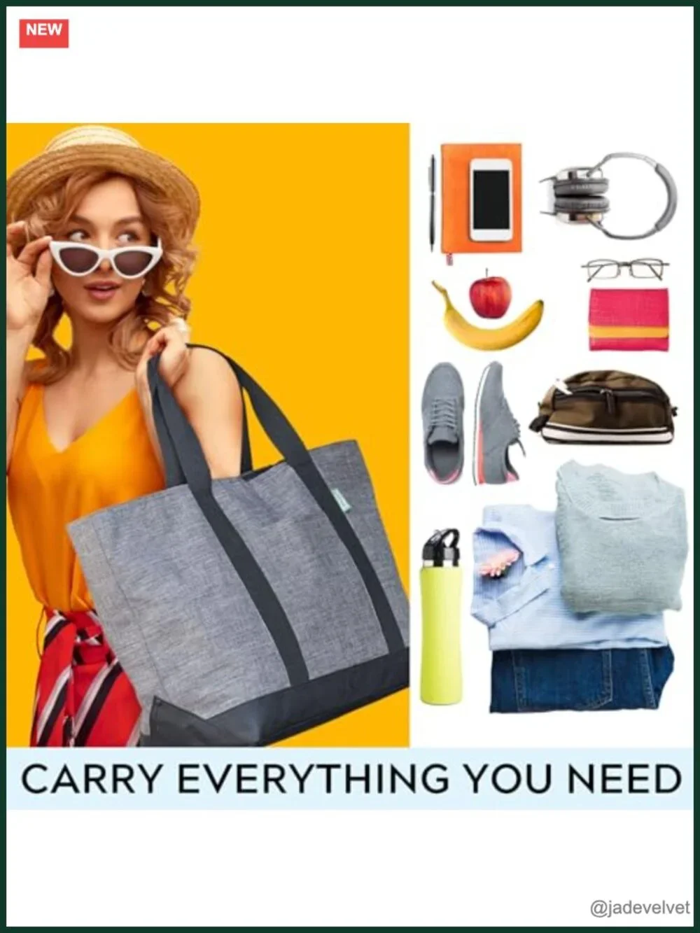 Extra Large Tote Bag, Zipper Closure, Fully Lined, Canvas Style, Carry-All,